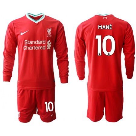 Billiga Fotbollströjor Liverpool Sadio Mane 10 Barn Hemma tröja 2020/21 Långärmad